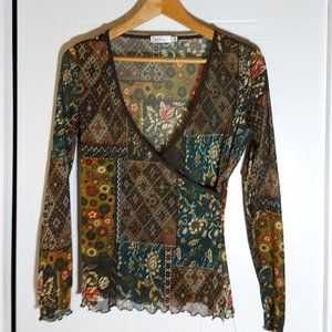 Ricki's Patterned Sheer Blouse - Size S
